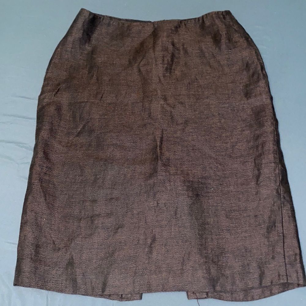 Linda Allard Ellen Tracy skirt in rich brown.